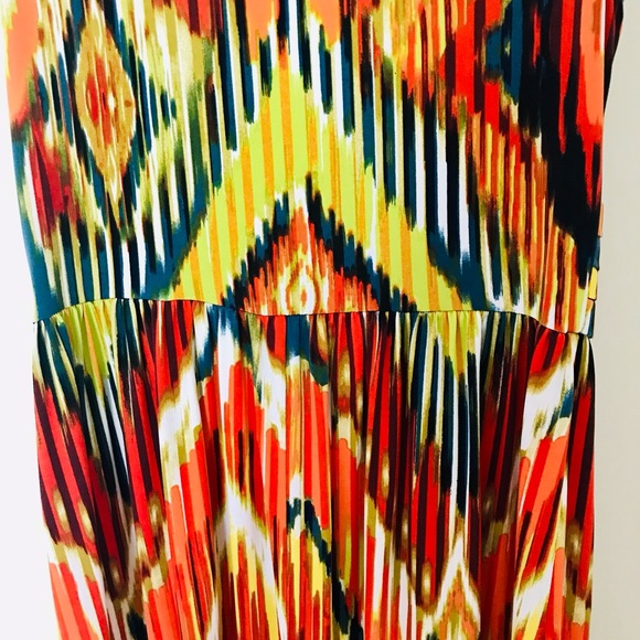 Gently Worn I.N. Studio V-Neck Sleeveless Maxi Dress Multi-Color Size 6 - Picture 6 of 9